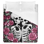 black and white rose sugar skull Duvet Cover (Queen Size)