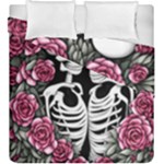 black and white rose sugar skull Duvet Cover Double Side (King Size)