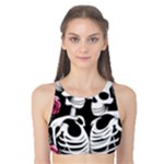 black and white rose sugar skull Tank Bikini Top