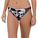 black and white rose sugar skull Band Bikini Bottoms