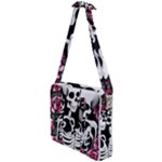 black and white rose sugar skull Cross Body Office Bag