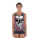 black and white rose sugar skull Sport Tank Top 