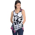 black and white rose sugar skull Sleeveless Tunic