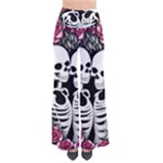 black and white rose sugar skull So Vintage Palazzo Pants