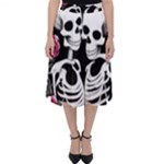 black and white rose sugar skull Classic Midi Skirt