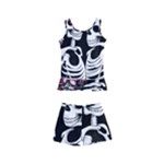 black and white rose sugar skull Kids  Boyleg Swimsuit