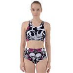 black and white rose sugar skull Racer Back Bikini Set