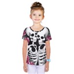 black and white rose sugar skull Kids  One Piece Tee