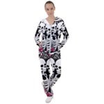 black and white rose sugar skull Women s Tracksuit