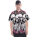 black and white rose sugar skull Men s Short Sleeve Shirt