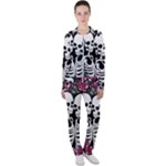 black and white rose sugar skull Casual Jacket and Pants Set