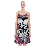 black and white rose sugar skull Spaghetti Strap Velvet Dress