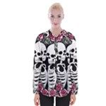 black and white rose sugar skull Womens Long Sleeve Shirt