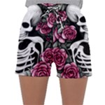 black and white rose sugar skull Sleepwear Shorts