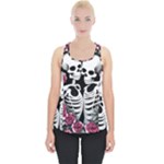 black and white rose sugar skull Piece Up Tank Top