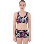 black and white rose sugar skull Work It Out Gym Set