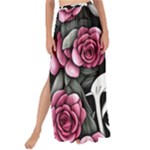 black and white rose sugar skull Maxi Chiffon Tie-Up Sarong