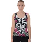 black and white rose sugar skull Velvet Tank Top