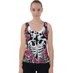 black and white rose sugar skull Velvet Tank Top