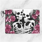 black and white rose sugar skull Canvas Cosmetic Bag (XL)