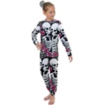 black and white rose sugar skull Kids  Long Sleeve Set 