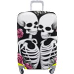 black and white rose sugar skull Luggage Cover (Large)