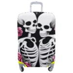 black and white rose sugar skull Luggage Cover (Medium)