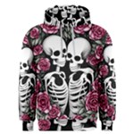 black and white rose sugar skull Men s Overhead Hoodie