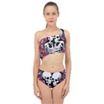 black and white rose sugar skull Spliced Up Two Piece Swimsuit