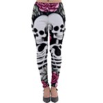 black and white rose sugar skull Lightweight Velour Leggings