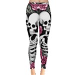 black and white rose sugar skull Inside Out Leggings