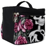 black and white rose sugar skull Make Up Travel Bag (Big)