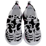 black and white rose sugar skull Kids  Velcro No Lace Shoes