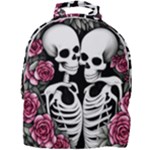 black and white rose sugar skull Mini Full Print Backpack