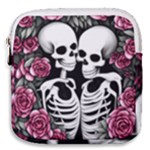 black and white rose sugar skull Mini Square Pouch