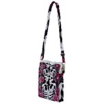 black and white rose sugar skull Multi Function Travel Bag