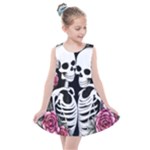 black and white rose sugar skull Kids  Summer Dress