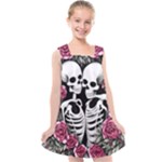 black and white rose sugar skull Kids  Cross Back Dress