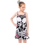 black and white rose sugar skull Kids  Overall Dress