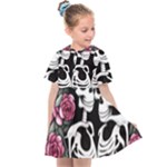 black and white rose sugar skull Kids  Sailor Dress