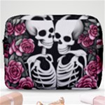 black and white rose sugar skull Make Up Pouch (Large)