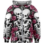 black and white rose sugar skull Kids  Zipper Hoodie Without Drawstring