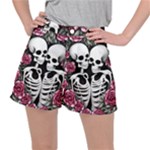 black and white rose sugar skull Ripstop Shorts