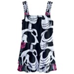 black and white rose sugar skull Kids  Layered Skirt Swimsuit