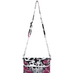 black and white rose sugar skull Mini Crossbody Handbag