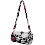 black and white rose sugar skull Mini Cylinder Bag