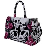 black and white rose sugar skull Duffel Travel Bag