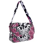 black and white rose sugar skull Courier Bag