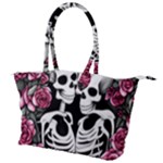 black and white rose sugar skull Canvas Shoulder Bag