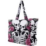 black and white rose sugar skull Simple Shoulder Bag